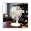 12" 3-speed Oscillating Desk Fan, Plastic, White
