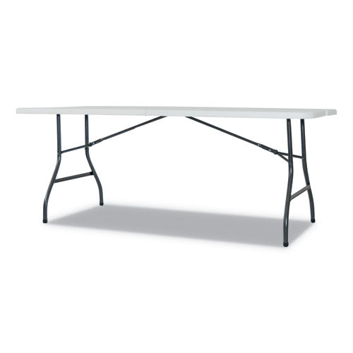 Fold-in-half Resin Folding Table, Rectangular, 72w X 29.63d X 29.25h, White