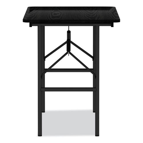 Wood Folding Table, Rectangular, 48w X 23.88d X 29h, Black