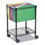 Compact File Cart For Side-to-side Filing, Metal, 1 Shelf, 1 Bin, 15.25" X 12.38" X 21", Black