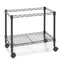 One-tier File Cart For Side-to-side Filing, Metal, 1 Shelf, 1 Bin, 24" X 14" X 21", Black