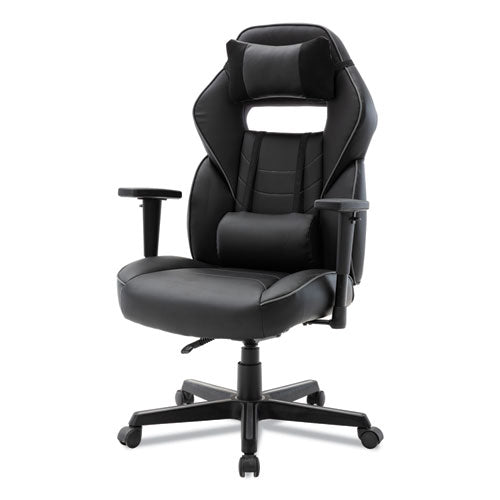 Racing Style Ergonomic Gaming Chair, Supports 275 Lb, 15.91" To 19.8" Seat Height, Black/gray Trim Seat/back, Black/gray Base