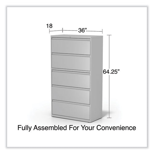 Lateral File, 5 Legal/letter/a4/a5-size File Drawers, Light Gray, 36" X 18.63" X 67.63"