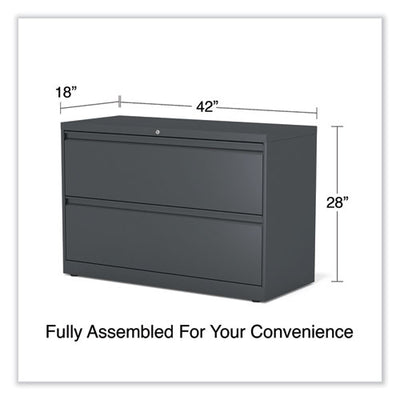 Lateral File, 2 Legal/letter-size File Drawers, Charcoal, 42" X 18.63" X 28"