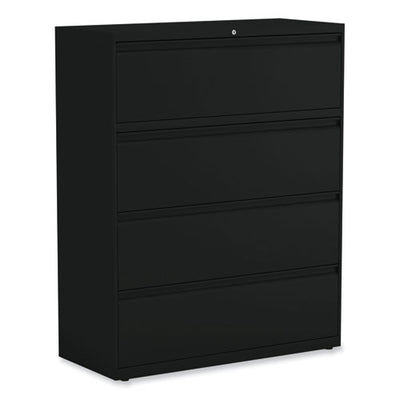 Lateral File, 4 Legal/letter-size File Drawers, Black, 42" X 18.63" X 52.5"