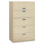 Lateral File, 4 Legal/letter-size File Drawers, Light Gray, 42" X 18.63" X 52.5"