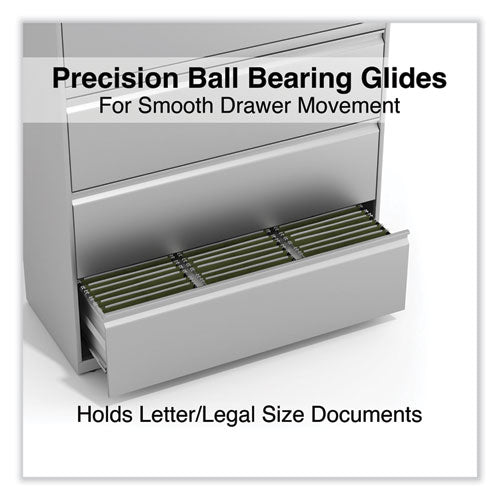 Lateral File, 4 Legal/letter-size File Drawers, Light Gray, 42" X 18.63" X 52.5"