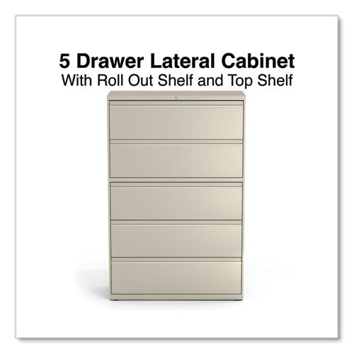 Lateral File, 5 Legal/letter/a4/a5-size File Drawers, Putty, 42" X 18.63" X 67.63"