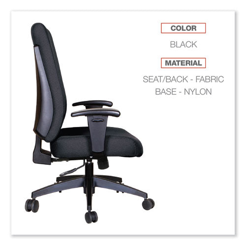 Alera Wrigley Series High Performance High-back Synchro-tilt Task Chair, Supports 275 Lb, 17.24" To 20.55" Seat Height, Black
