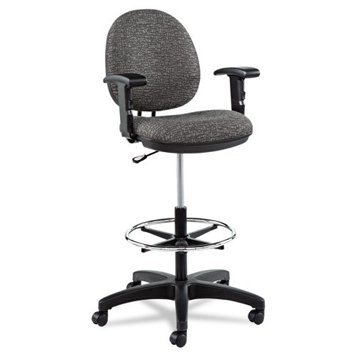 Alera Interval Series Swivel Task Stool, Supports Up To 275 Lb, 23.93" To 34.53" Seat Height, Black Fabric