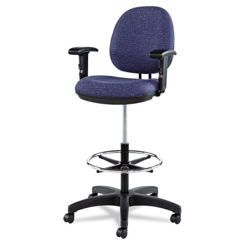 Alera Interval Series Swivel Task Stool, Supports Up To 275 Lb, 23.93" To 34.53" Seat Height, Black Fabric