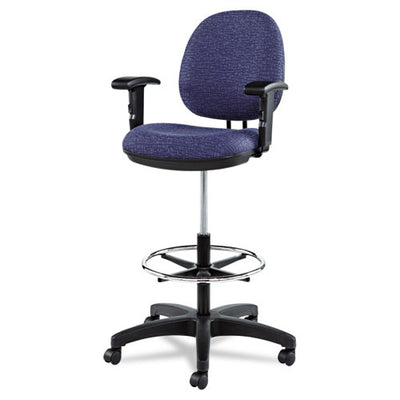 Alera Interval Series Swivel Task Stool, Supports Up To 275 Lb, 23.93" To 34.53" Seat Height, Black Fabric