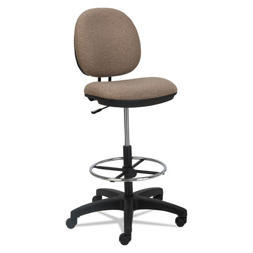 Alera Interval Series Swivel Task Stool, Supports Up To 275 Lb, 23.93" To 34.53" Seat Height, Black Fabric