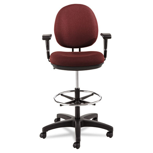 Alera Interval Series Swivel Task Stool, Supports Up To 275 Lb, 23.93" To 34.53" Seat Height, Black Fabric
