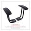 Optional Fixed Height T-arms For Alera Essentia And Interval Series Chairs, Black, 2/set