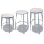 Industrial Metal Shop Stool, Backless, Supports Up To 300 Lb, 24" Seat Height, Brown Seat, Gray Base