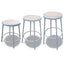 Industrial Metal Shop Stool, Backless, Supports Up To 300 Lb, 30" Seat Height, Brown Seat, Gray Base