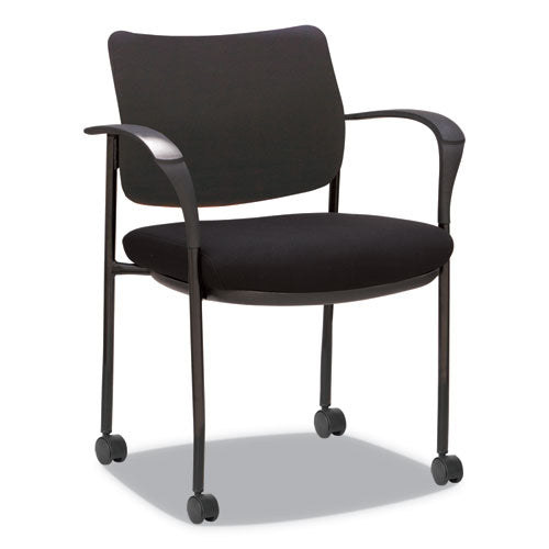 Alera Iv Series Fabric Back/seat Guest Chairs, 24.8" X 22.83" X 32.28", Black Seat, Black Back, Black Base, 2/carton
