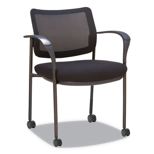 Alera Iv Series Fabric Back/seat Guest Chairs, 24.8" X 22.83" X 32.28", Black Seat, Black Back, Black Base, 2/carton