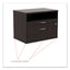 Alera Open Office Desk Series Low File Cabinet Credenza, 2-drawer: Pencil/file,legal/letter,1 Shelf,espresso,29.5x19.13x22.88