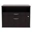 Alera Open Office Desk Series Low File Cabinet Credenza, 2-drawer: Pencil/file, Legal/letter, 1 Shelf,walnut,29.5x19.13x22.88