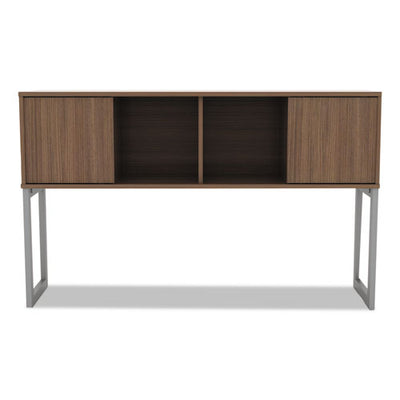 Alera Open Office Desk Series Hutch, 59w X 15d X 36.38h, Modern Walnut