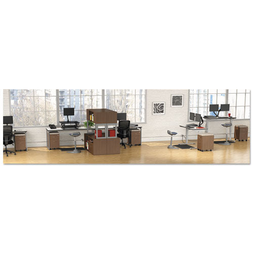 Alera Open Office Desk Series Hutch, 59w X 15d X 36.38h, Modern Walnut