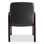 Alera Madaris Series Bonded Leather Guest Chair With Wood Trim Legs, 25.39" X 25.98" X 35.62", Black Seat/back, Mahogany Base