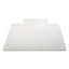 Occasional Use Studded Chair Mat For Flat Pile Carpet, 45 X 53, Wide Lipped, Clear