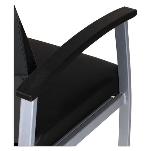 Alera Metalounge Series Bariatric Guest Chair, 30.51" X 26.96" X 33.46", Black Seat, Black Back, Silver Base