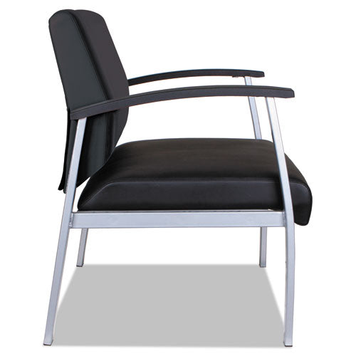 Alera Metalounge Series Bariatric Guest Chair, 30.51" X 26.96" X 33.46", Black Seat, Black Back, Silver Base
