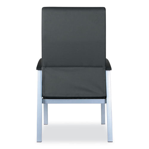 Alera Metalounge Series High-back Guest Chair, 24.6" X 26.96" X 42.91", Black Seat, Black Back, Silver Base