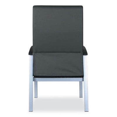 Alera Metalounge Series High-back Guest Chair, 24.6" X 26.96" X 42.91", Black Seat, Black Back, Silver Base