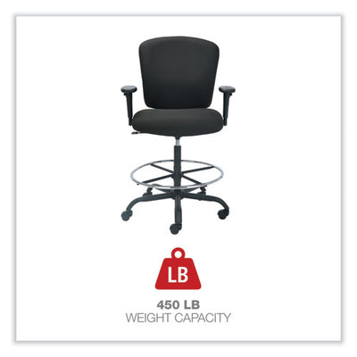 Alera Mota Series Big And Tall Stool, Supports Up To 450 Lb, 28.74" To 32.67" Seat Height, Black