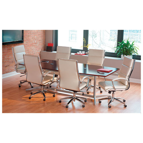 Alera Neratoli High-back Slim Profile Chair, Faux Leather, 275 Lb Cap, 17.32" To 21.25" Seat Height, Black Seat/back, Chrome
