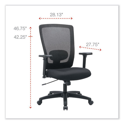 Alera Envy Series Mesh High-back Swivel/tilt Chair, Supports Up To 250 Lb, 16.88" To 21.5" Seat Height, Black