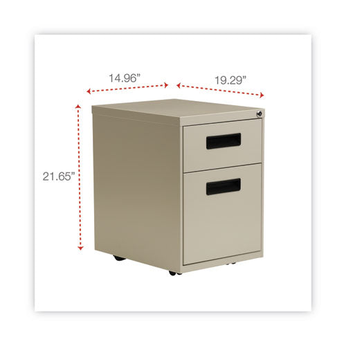 File Pedestal, Left Or Right, 2-drawers: Box/file, Legal/letter, Putty, 14.96" X 19.29" X 21.65"