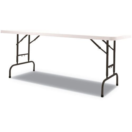 Adjustable Height Plastic Folding Table, Rectangular, 72w X 29.63d X 29.25 To 37.13h, White