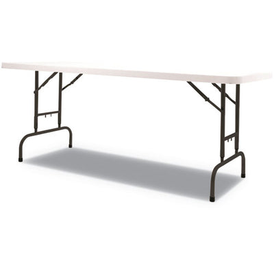 Adjustable Height Plastic Folding Table, Rectangular, 72w X 29.63d X 29.25 To 37.13h, White