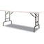 Adjustable Height Plastic Folding Table, Rectangular, 72w X 29.63d X 29.25 To 37.13h, White
