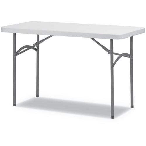Rectangular Plastic Folding Table, 96w X 30d X 29.25h, Gray