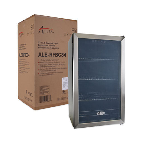 3.4 Cu. Ft. Beverage Cooler, Stainless Steel/black