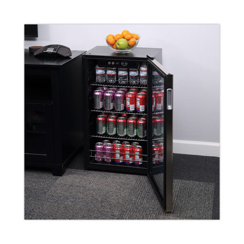 3.4 Cu. Ft. Beverage Cooler, Stainless Steel/black