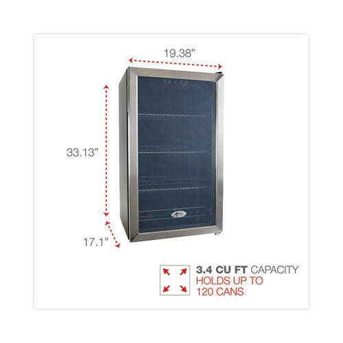 3.4 Cu. Ft. Beverage Cooler, Stainless Steel/black