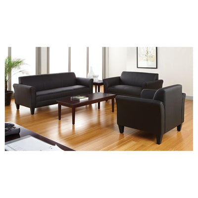 Alera Reception Lounge Sofa Series Club Chair, 35.43" X 30.7" X 32.28", Black Seat, Black Back, Black Base