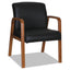 Alera Reception Lounge Wl Series Guest Chair, 24.21" X 24.8" X 32.67", Black Seat, Black Back, Mahogany Base