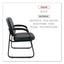 Alera Genaro Series Faux Leather Half-back Sled Base Guest Chair, 25" X 24.80" X 33.66", Black Seat, Black Back, Black Base
