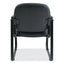 Alera Genaro Series Faux Leather Half-back Sled Base Guest Chair, 25" X 24.80" X 33.66", Black Seat, Black Back, Black Base