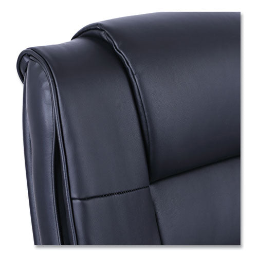 Alera Ravino Big/tall High-back Bonded Leather Chair, Headrest, Supports 450 Lb, 20.07" To 23.74" Seat, Black, Chrome Base