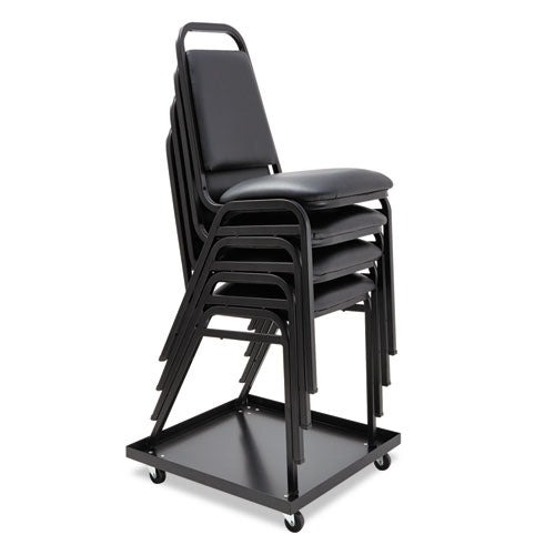 Stacking Chair Dolly, Metal, 320 Lb Capacity, 22.44" X 22.44" X 3.93", Black